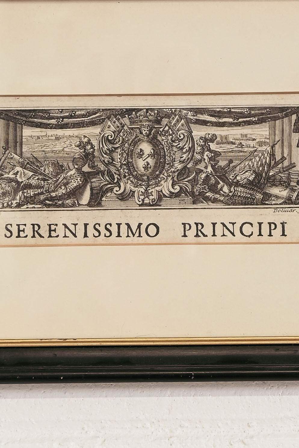 antique engraving "serenissimo principi"