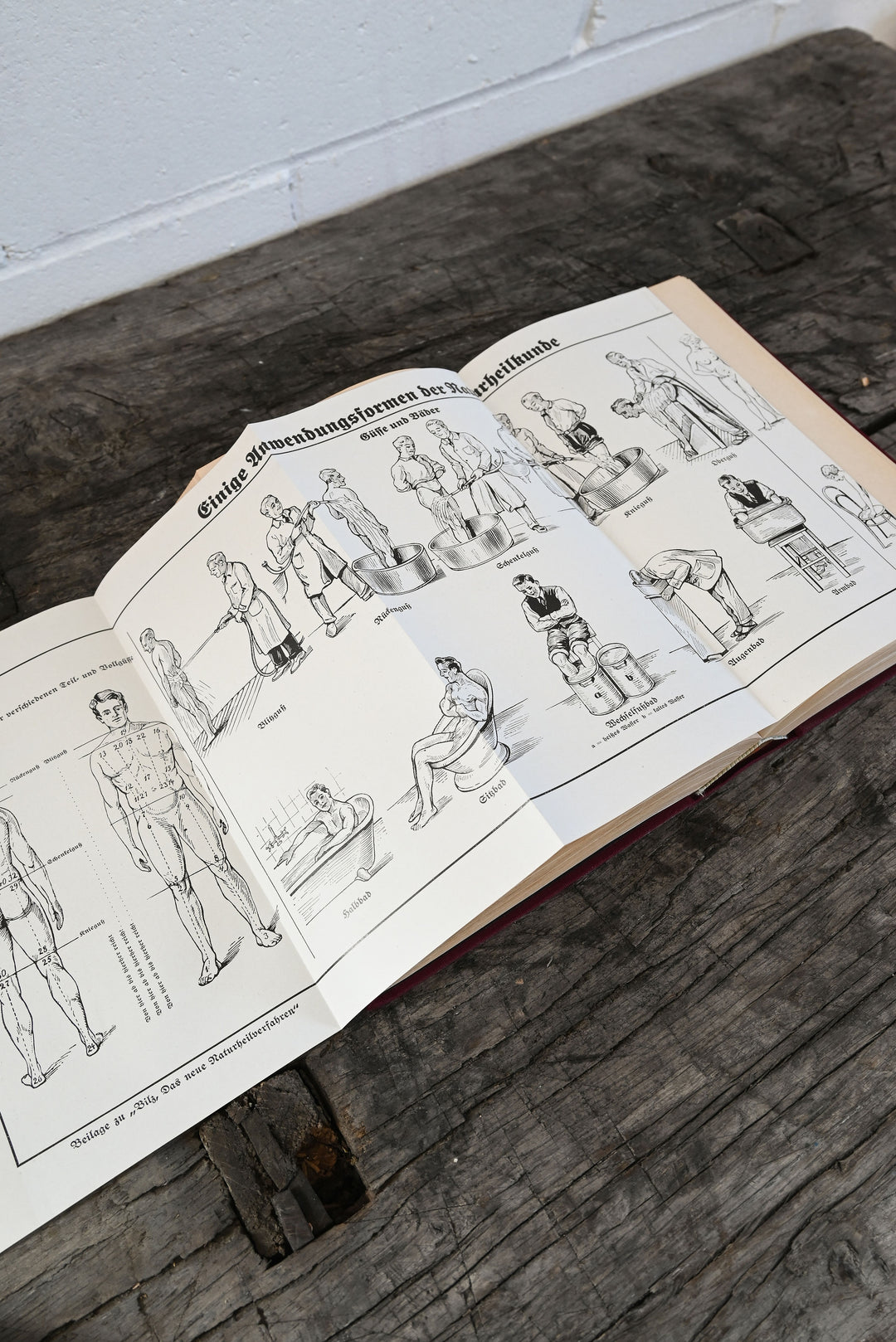 vintage German Bilz medical books