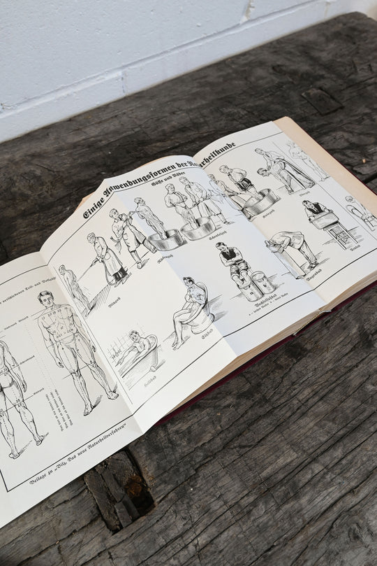 vintage German Bilz medical books