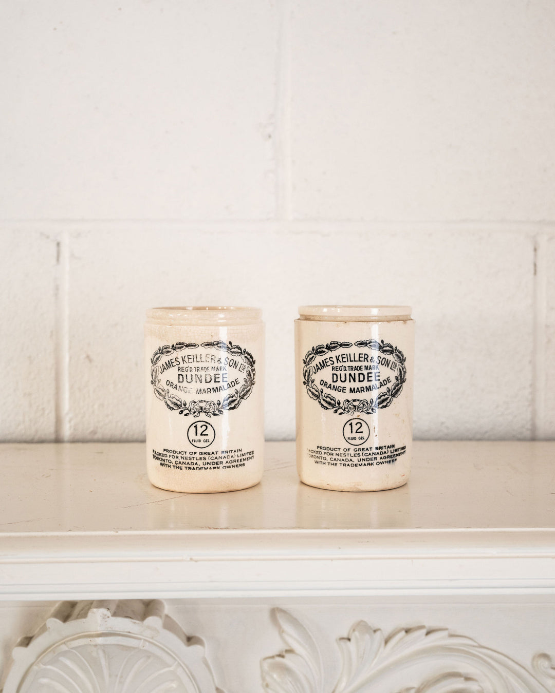 antique english Dundee Marmalade advertising stoneware jar