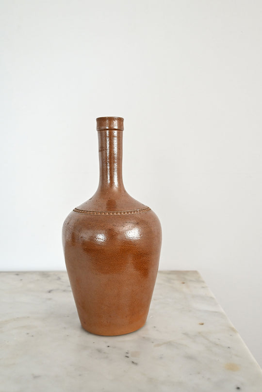 vintage french stoneware liquor bottle
