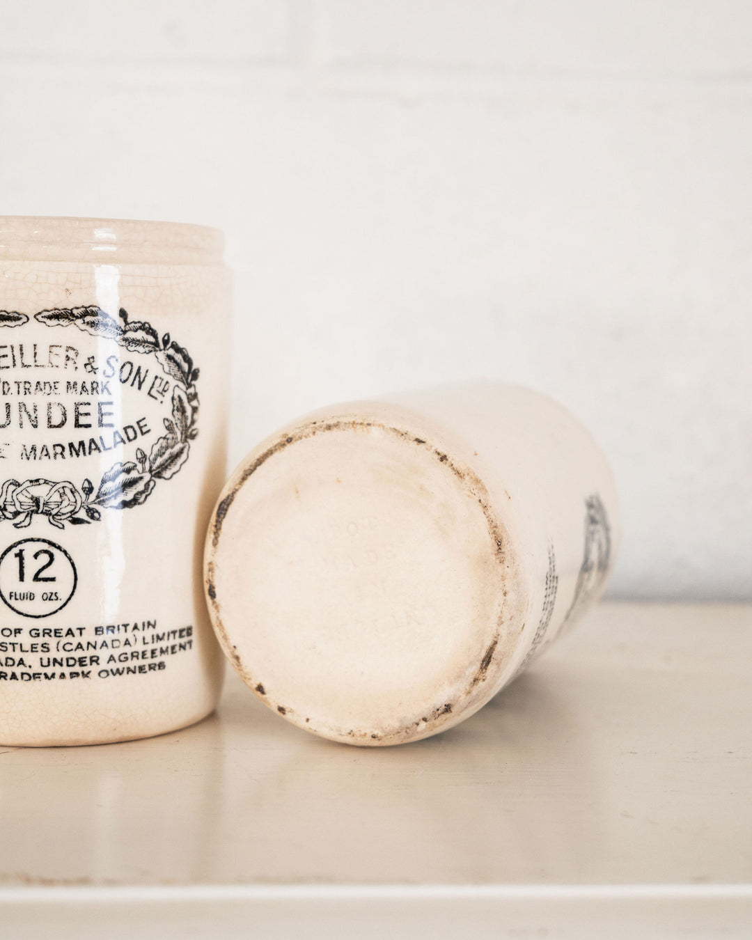 antique english Dundee Marmalade advertising stoneware jar