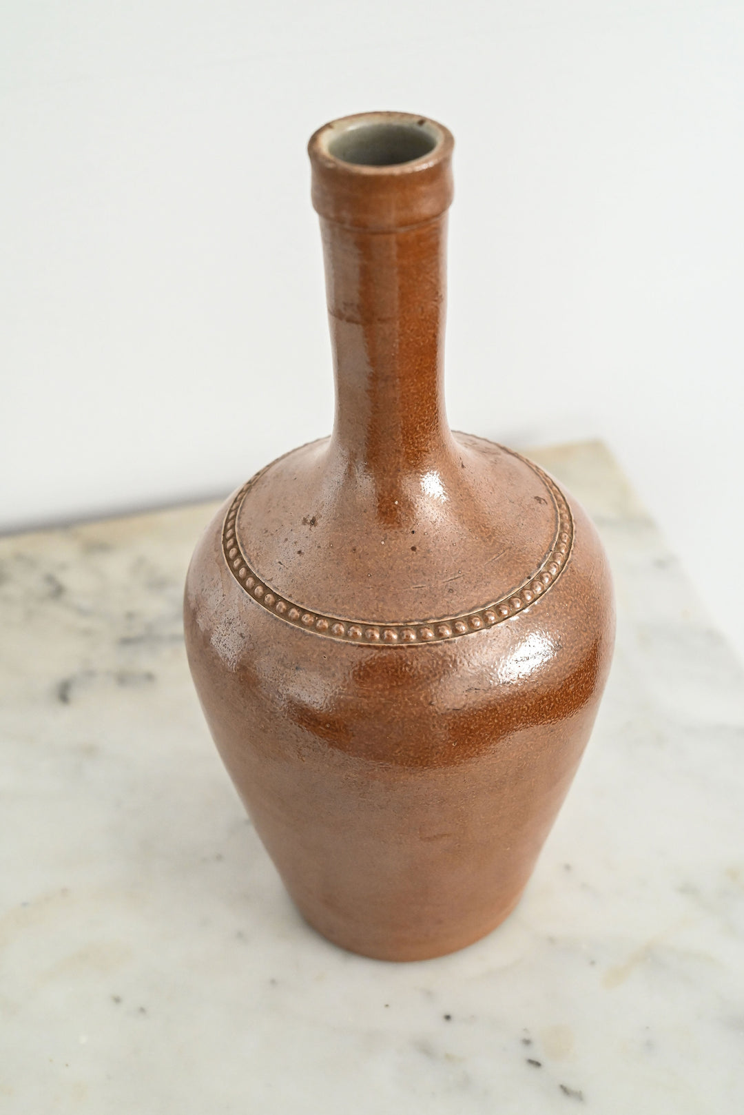 vintage french stoneware liquor bottle