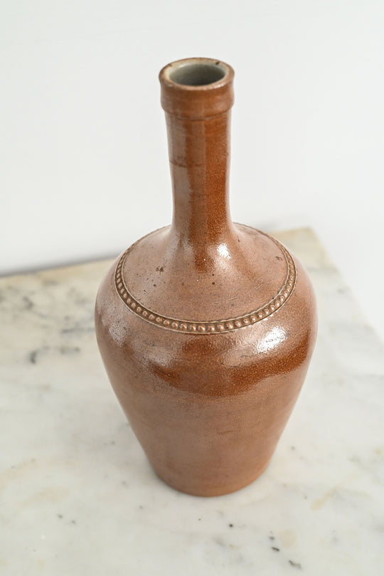 vintage french stoneware liquor bottle