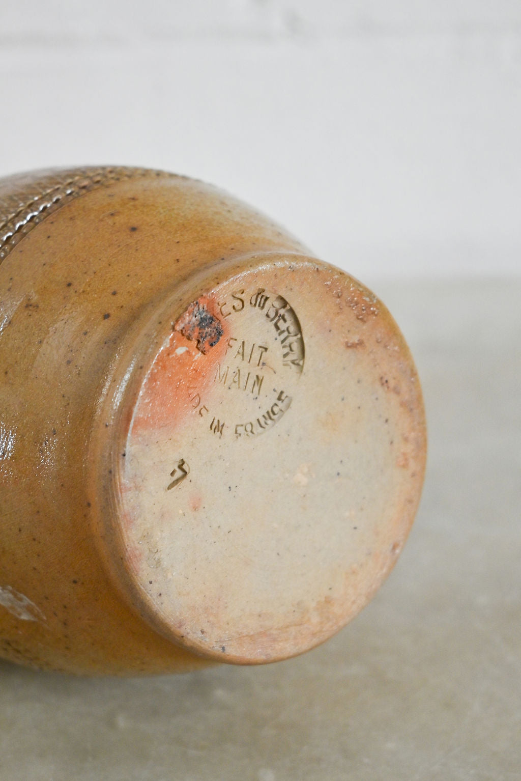 vintage french stoneware pitcher