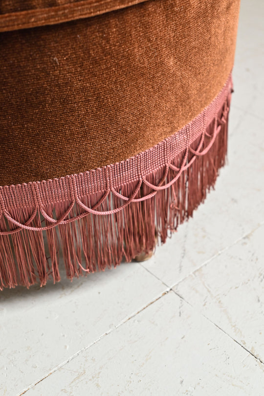 vintage French velvet slipper chair