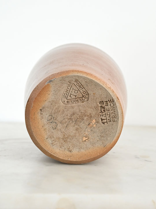 vintage french stoneware liquor bottle