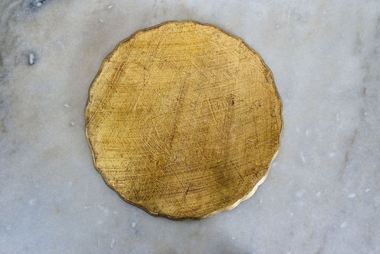 vintage italian round florentine tray