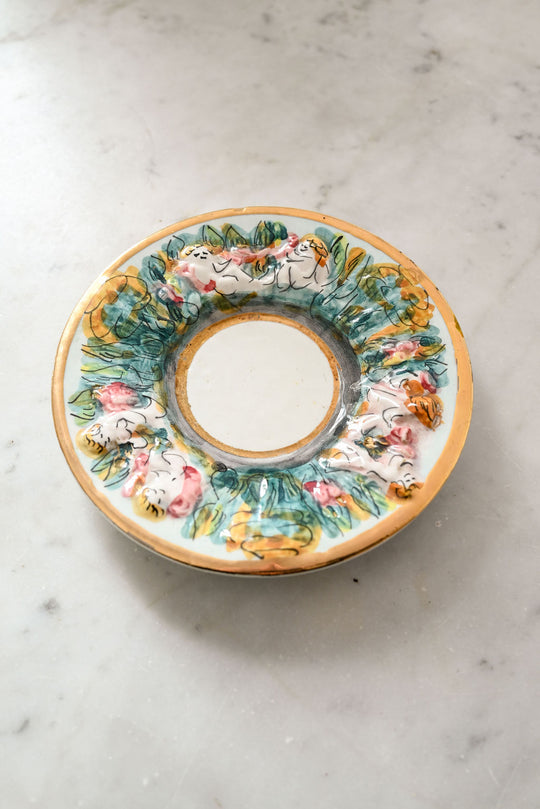 vintage italian capodimonte tea cups and saucers, set of 4