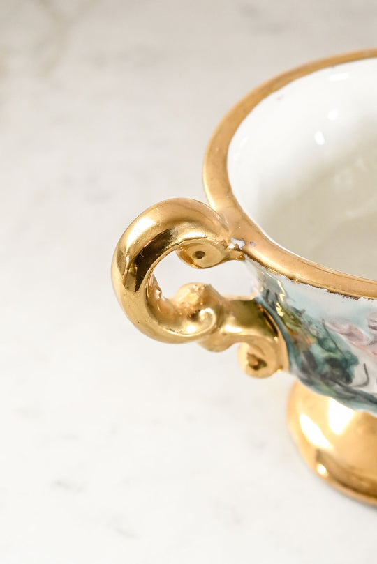 vintage italian capodimonte tea cups and saucers, set of 4