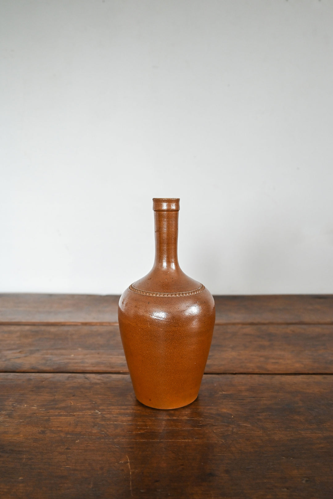 vintage french stoneware liquor bottle