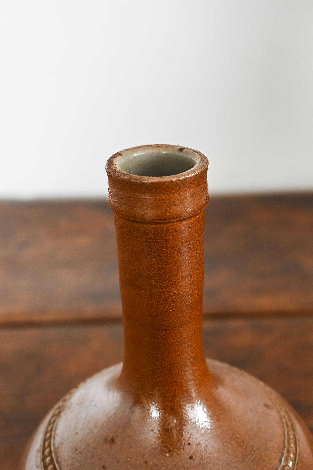 vintage french stoneware liquor bottle