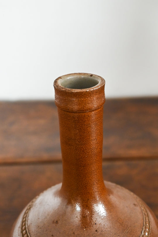 vintage french stoneware liquor bottle