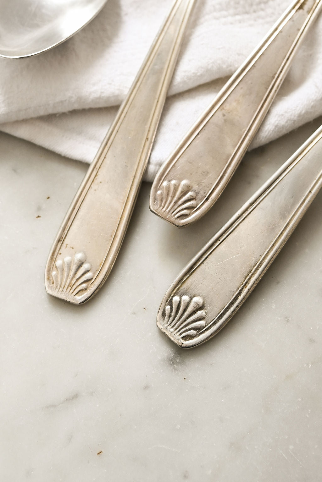 vintage french silver plate flatware, set of 10