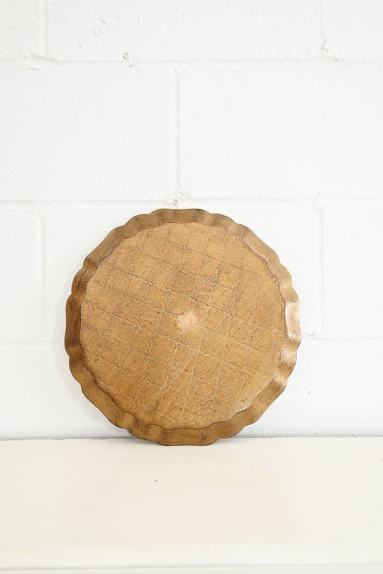 vintage round florentine tray
