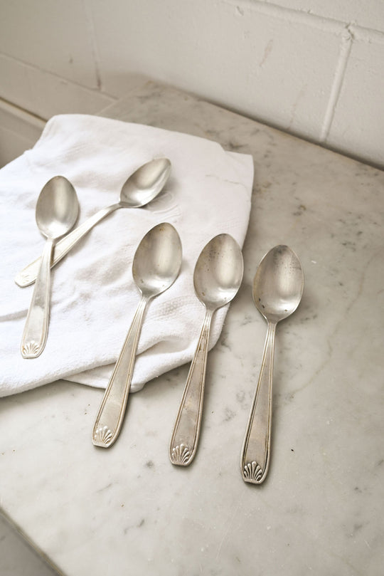 vintage french silver plate flatware, set of 10
