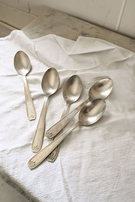 vintage french silver plate flatware, set of 10