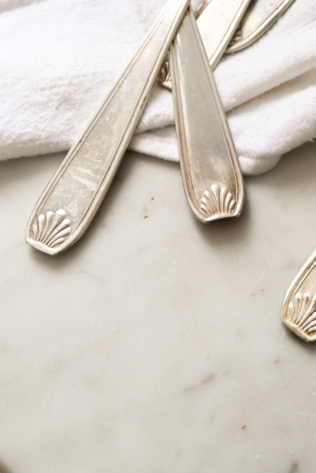 vintage french silver plate flatware, set of 10