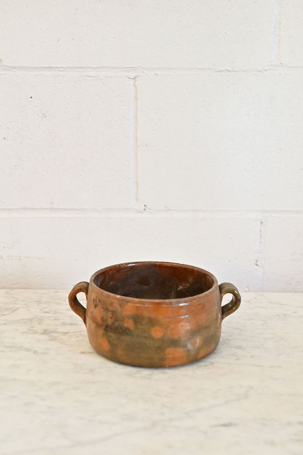 vintage french squat terra cotta vessel