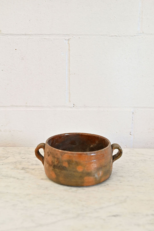 vintage french squat terra cotta vessel