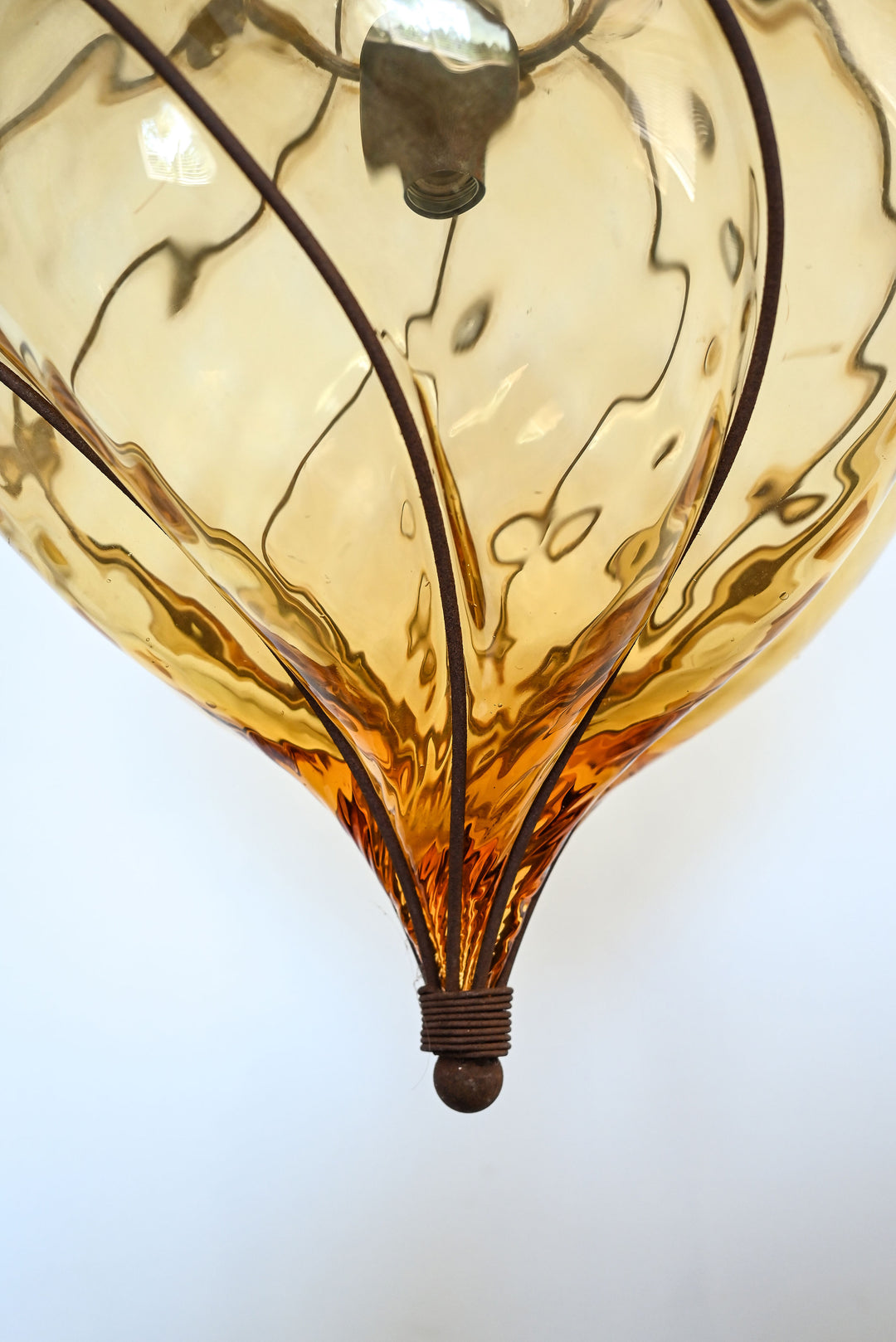 vintage oversized murano caged pendant lights