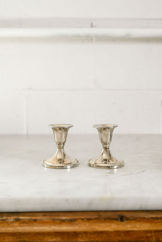 vintage pair of silverplate candlesticks