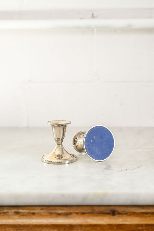 vintage pair of silverplate candlesticks