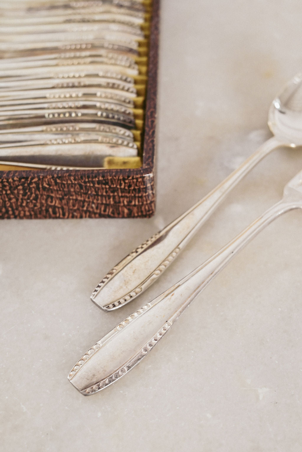 vintage french silver plated flatware, set of 24