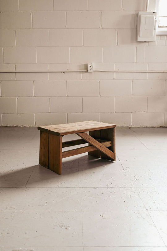 vintage french wood stool