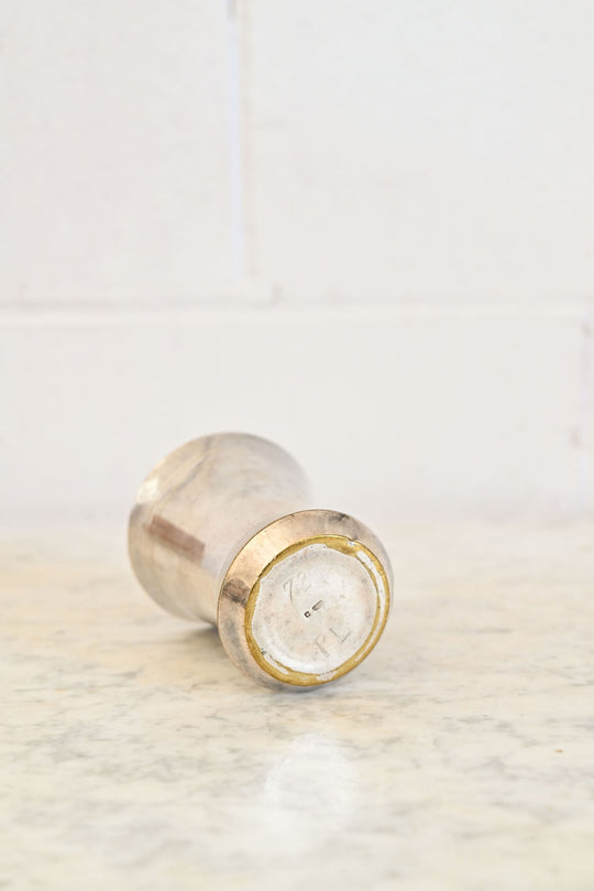 vintage french silverplate christening cup