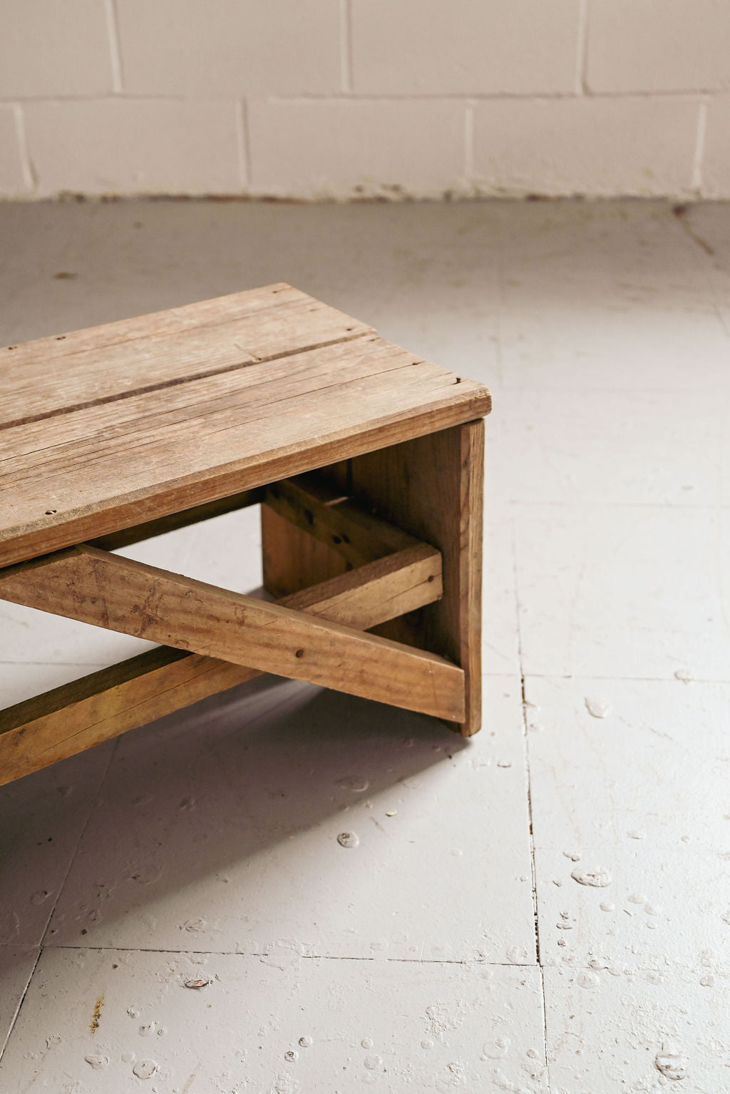 vintage french wood stool