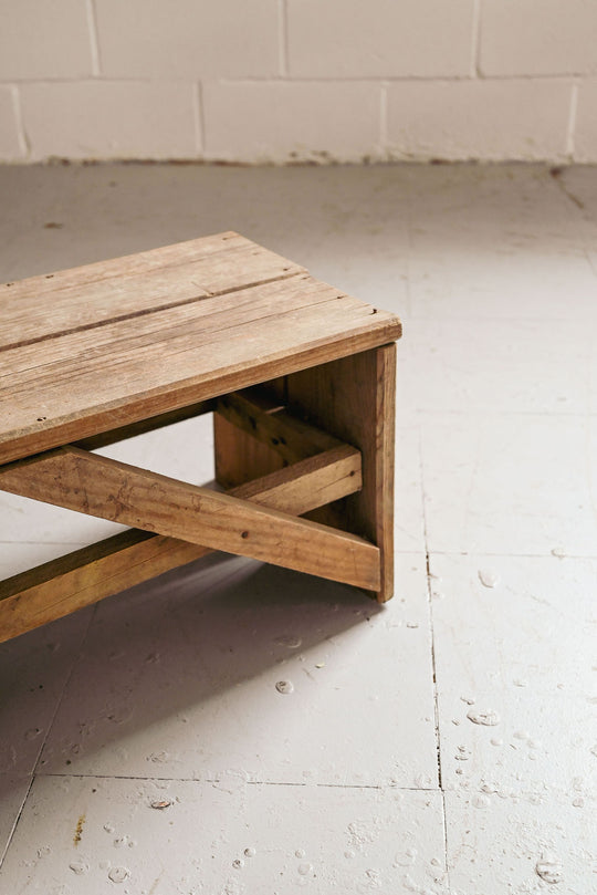 vintage french wood stool