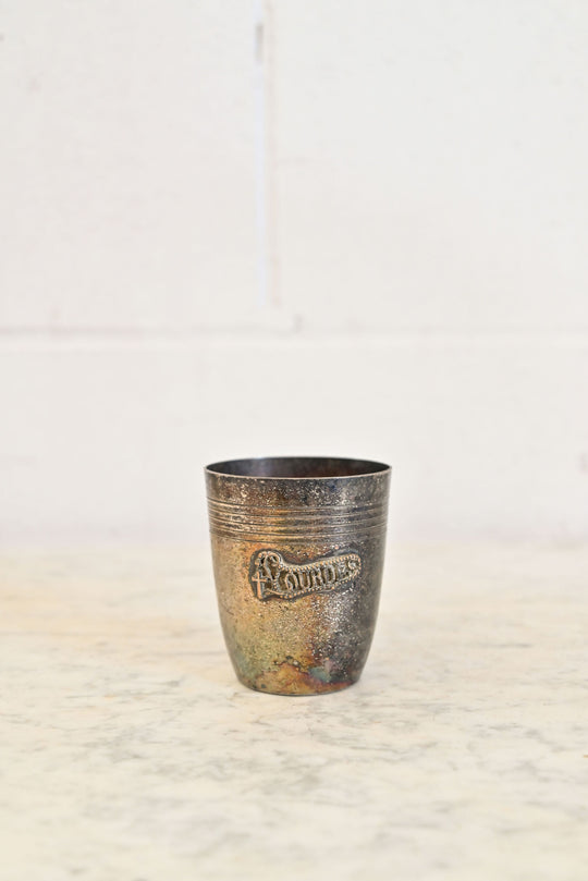 vintage french silverplate christening cup