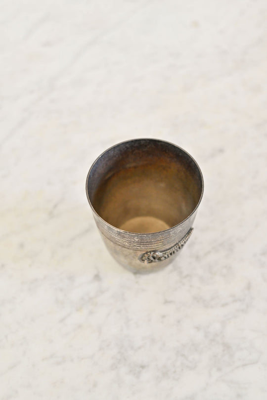 vintage french silverplate christening cup