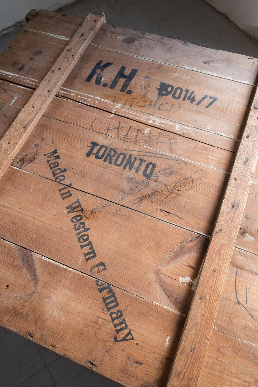 vintage German shipping crate