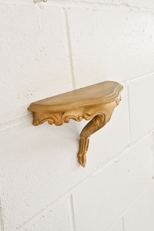 vintage petite florentine gilt floating shelf
