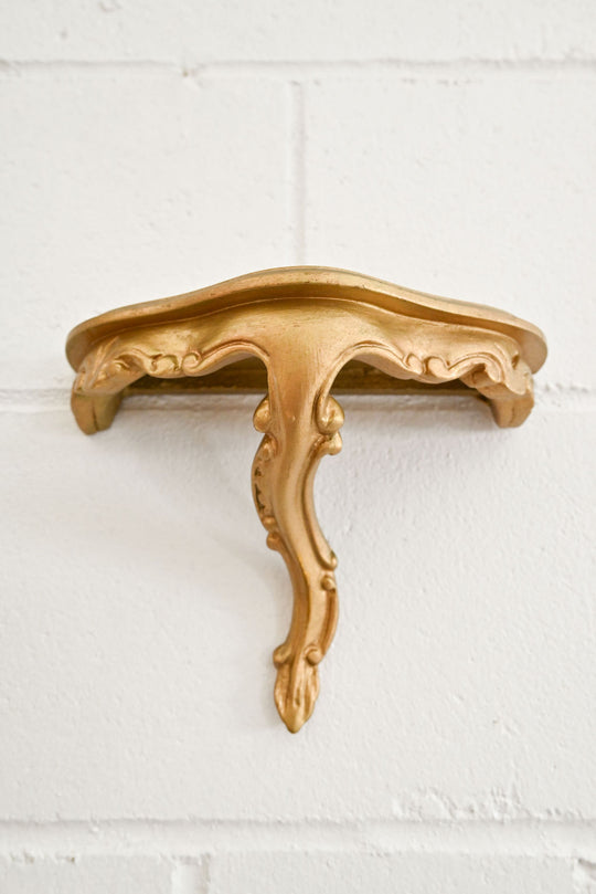 vintage petite florentine gilt floating shelf