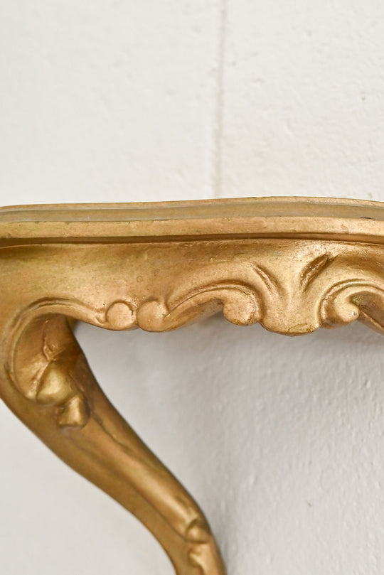 vintage petite florentine gilt floating shelf