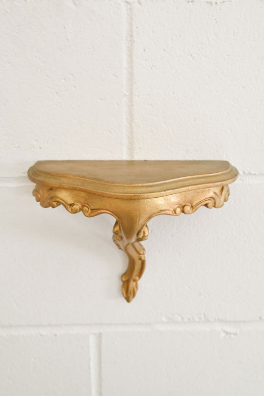 vintage petite florentine gilt floating shelf
