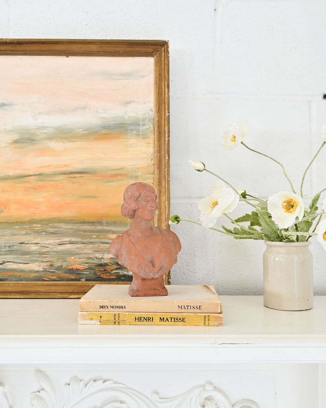 vintage French terra cotta bust