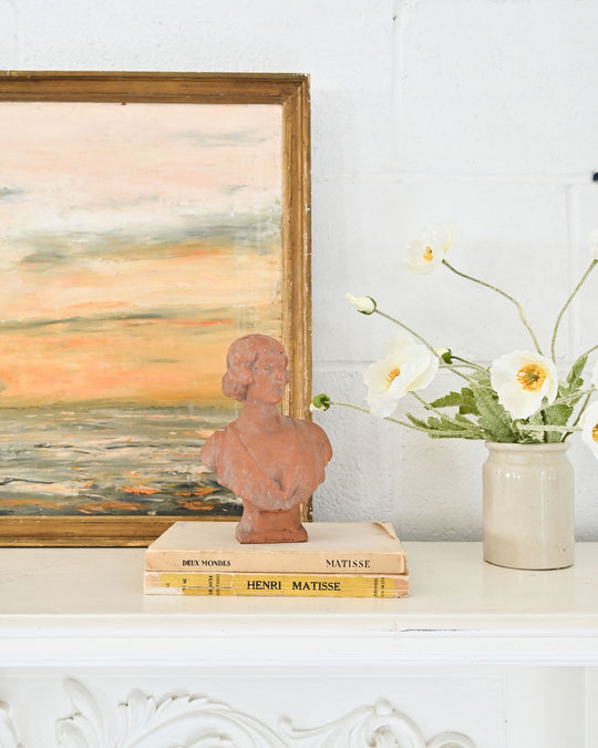 vintage French terra cotta bust