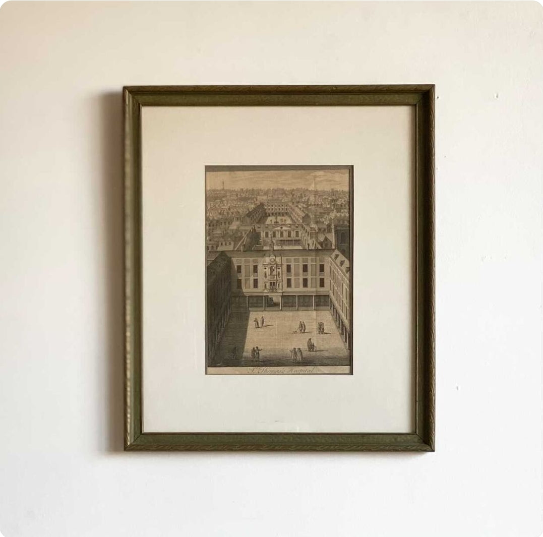antique engraving, “St. Thomas Hospital”