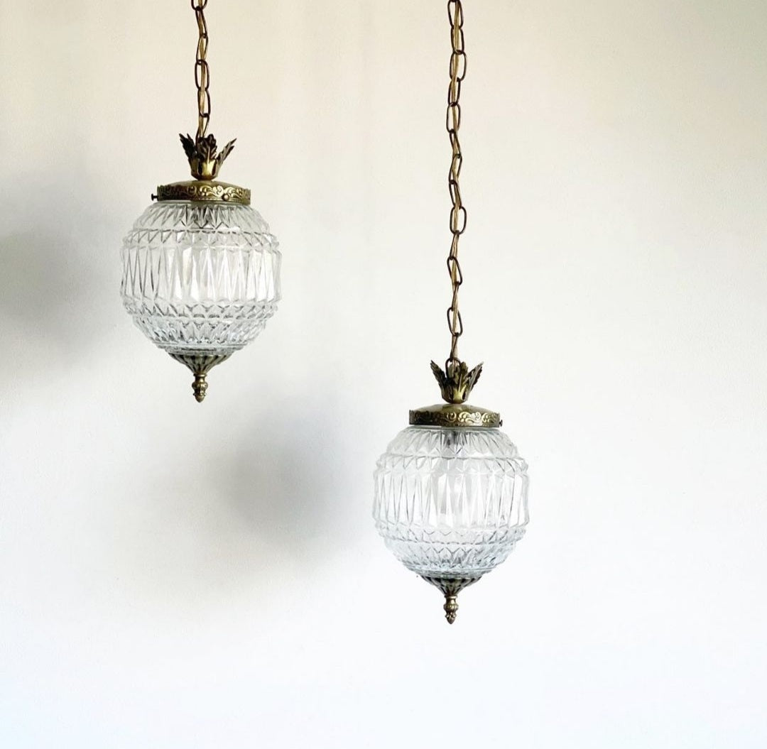 mcm glass swag lamps