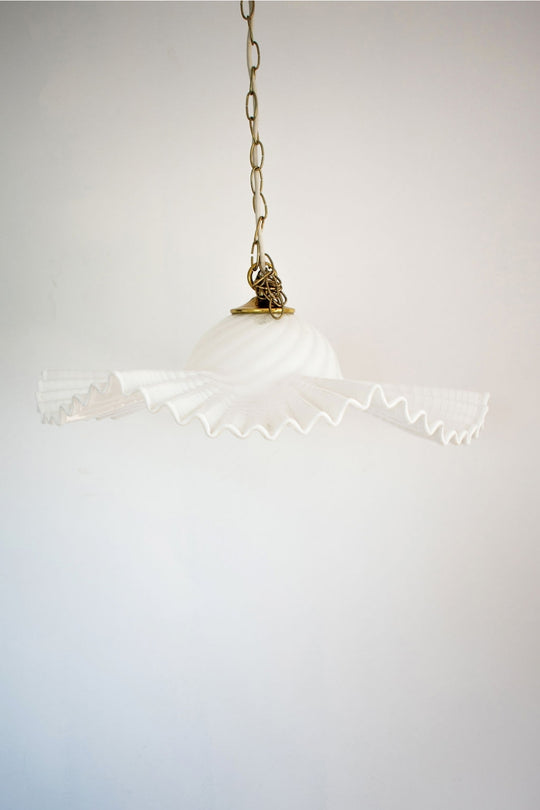 vintage murano glass ruffled pendant shade