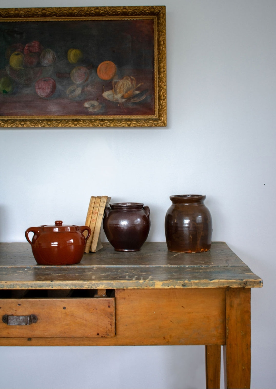 vintage lidded bean pot