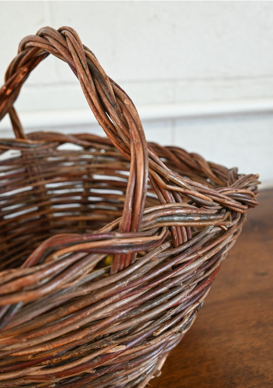 vintage French woven panier