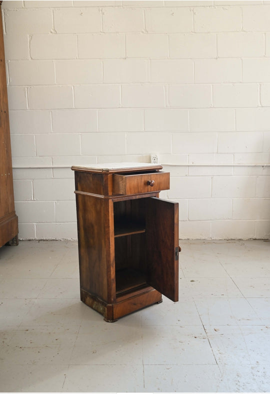 19th century Louis Philippe marble and walnut side table