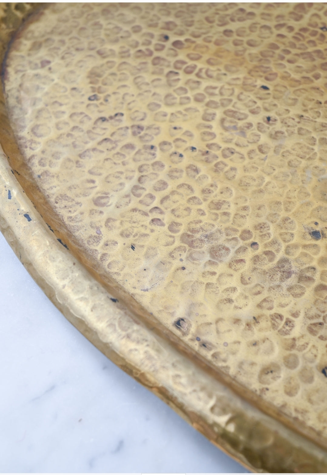 vintage hammered brass serving tray