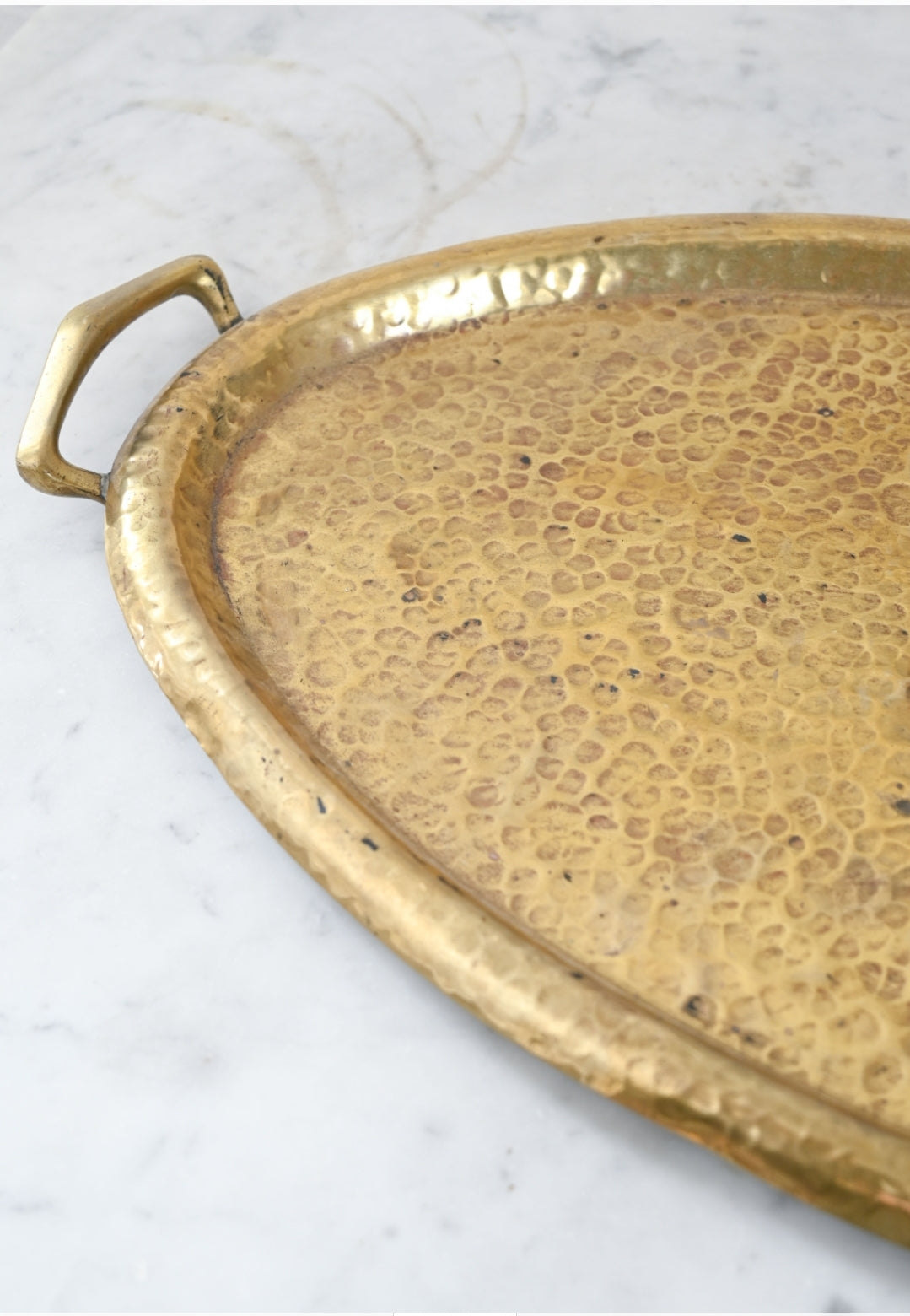 vintage hammered brass serving tray