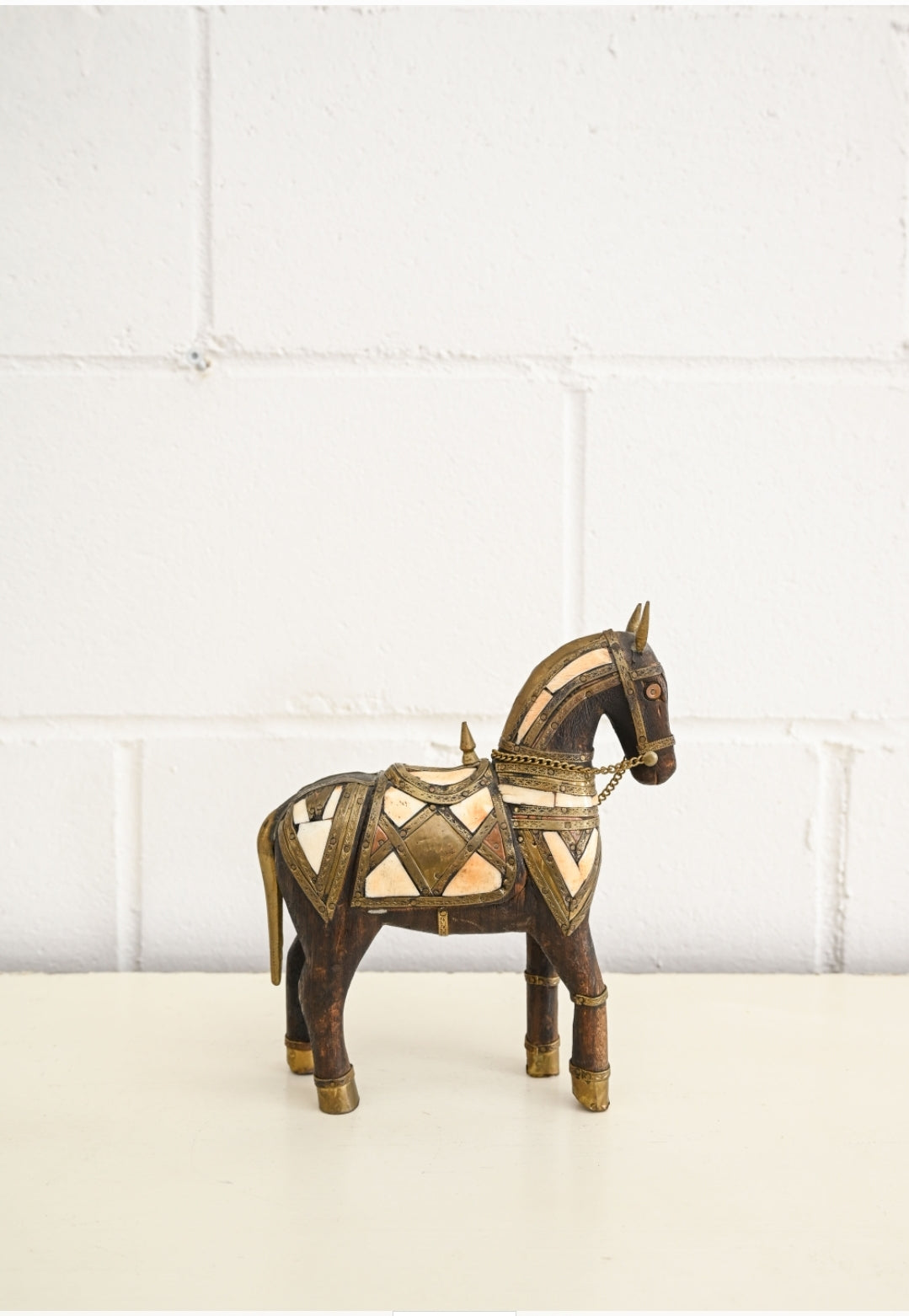 vintage hand carved moroccan horse